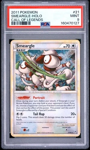 PSA 9 SMEARGLE 21/95 Holo Rare Call of Legends Set 2011 - Pokemon Card