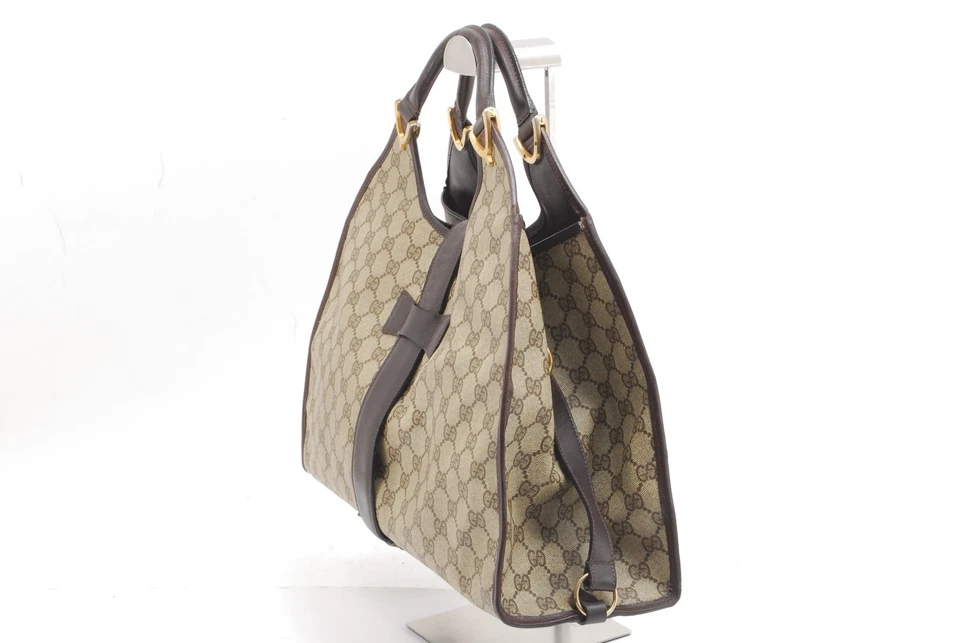 古驰 Stirrup GG Supreme PVC 皮革上衣手提包复古正品 #1073 — 第 3/4 张图片