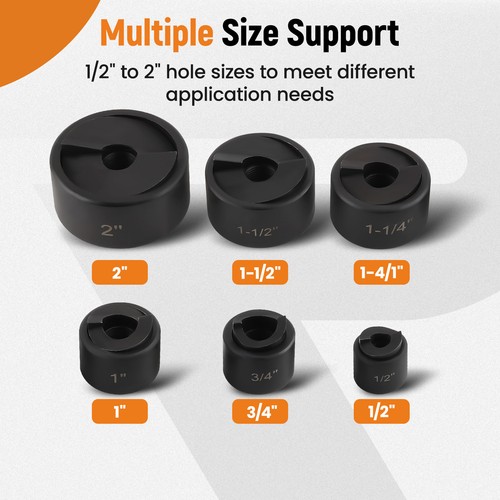 9PCS Manual Knockout Hole Punch Driver Set 1/2 to 2 inch Electrical Conduit New - Picture 3 of 20