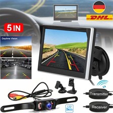 Auto Rückfahrkamera mit 5" LCD Monitor LKW Bus Funk Kabellos Rückseiten Kamera