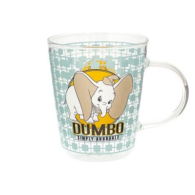 Heat-Resistant Glass Mug, Approximately 340Ml Capacity, Microwave Safe, Retro D_