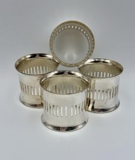 Silver Plated Napkin Rings by PM Company of Italy, Set of 4