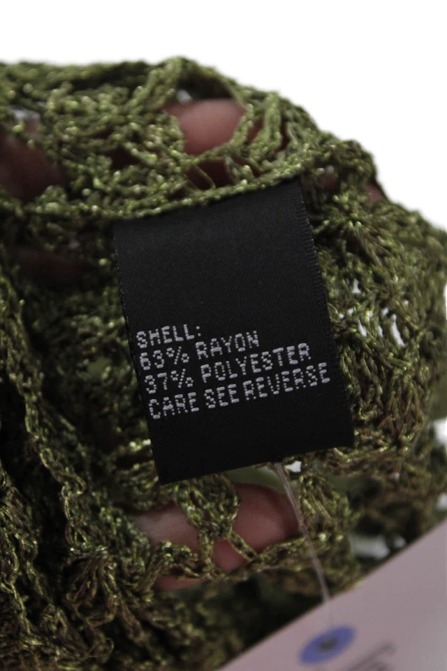 Blusa Carmen Marc Valvo Mujer Verde Floral Cuello en V Manga 3/4 Talla XL Foto 4 de 4