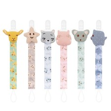 Doll Pacifier Clips with Pacifier Case, 6 Pack Binky Paci Holder Clips Leashe...