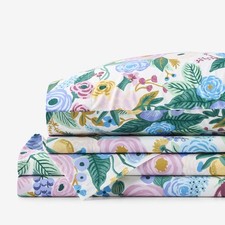 TCS x Rifle Paper Co Garden Party Classic Cool Cotton Percale Bed Sheet Set