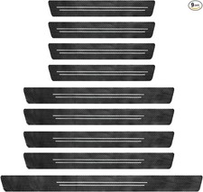 9 PCS Car Door Sill Protector, Waterproof Carbon Fiber Style Car Door -9 PCS