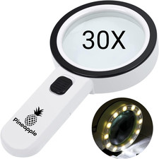 Magnifying Glass with Light, 30X Handheld Large Magnifying Glass for Reading