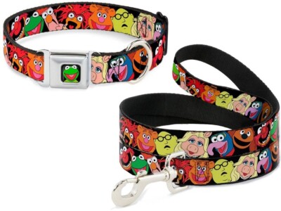 XL Buckle Down Muppets Dog Collar & Leash Set 18''-32'' Animal Kermit Fozzie Piggy