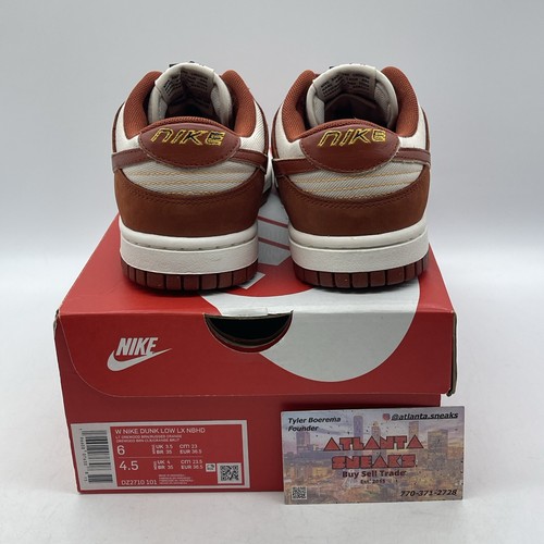 Size 6W - Nike Dunk LX Low Rugged Orange Tan White Black Suede (DZ2710-101) - Picture 3 of 8