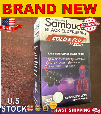Sambucol Cold and Flu Relief Tablets-Black Elderberry Quick Dissolve 30ct  01/28