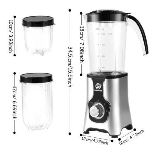 Superlex 5 in 1 Standmixer Smoothie Maker Blender Milchshaker Mixer Ice Crusher - Bild 2 von 12