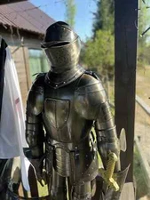 Knight Gothic Medieval Suit Of Armor Crusader Combat Full Body Armour Costume