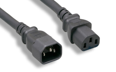 RiteAV Heavy-Duty Power Cord, C13/C14, 16AWG,  SJT, 13A, 250V, Black, 3FT