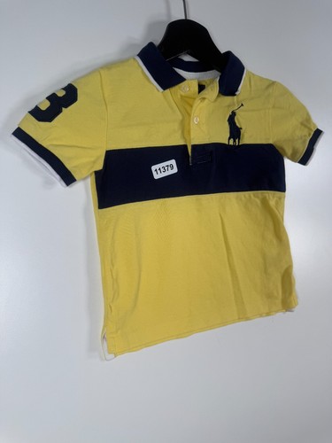 Vtg Polo Ralph Lauren Kids Boys Big Pony Casual Polo Shirt Yellow Sz 6 14x19 - Picture 3 of 11