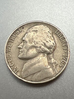 Vintage 1964 Jefferson Nickel Coin No Mint Mark United States Of
