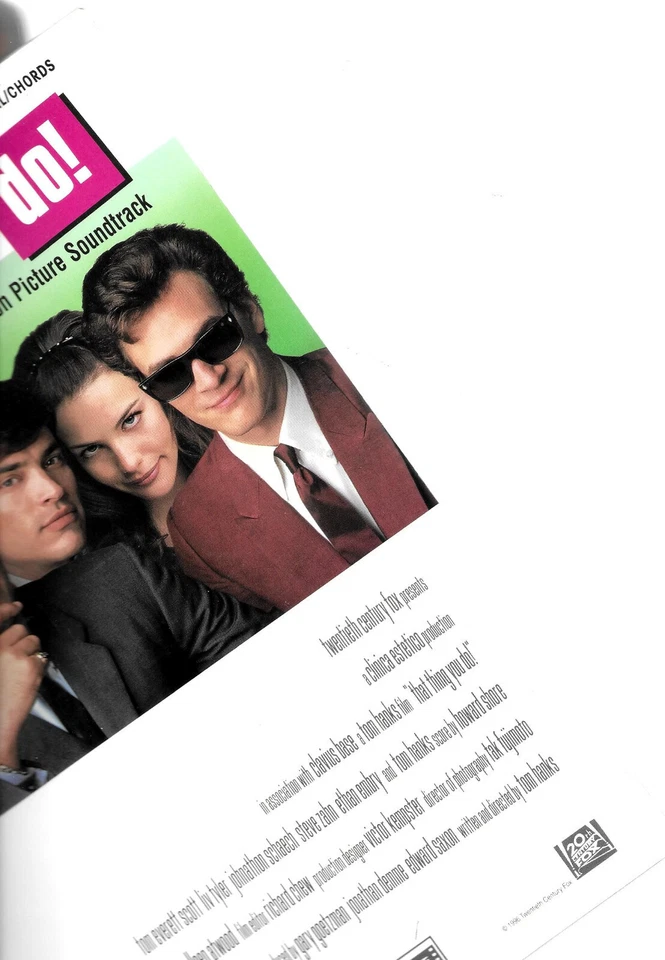 TOM HANKS That Thing You Do ! Motion Picture songbook music book PIANO GUITAR - Image 2 of 3