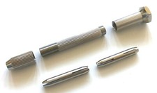 Swivel Head Pin Vise + 2pc Reversible Collets Hand Drill Wire Gauge Bit Holder