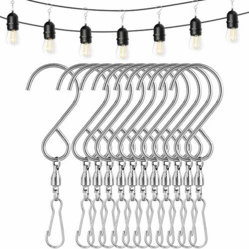 Pack de 10 clips crochets pivotants pour filateurs à vent suspendus carillons à vent cristal torsion - Photo 1/12