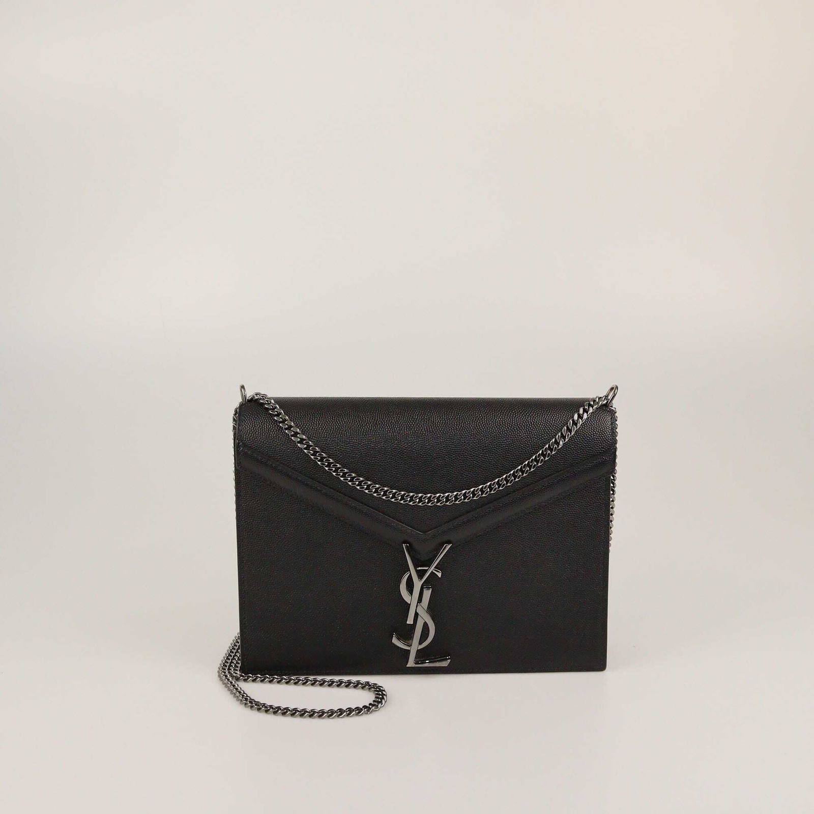 Borsa a tracolla Saint Laurent nera media Cassandra