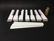 Extra Wide Piano Keytops w/o Fronts, Set Of 52, Long Head, Gloss White w/Tool