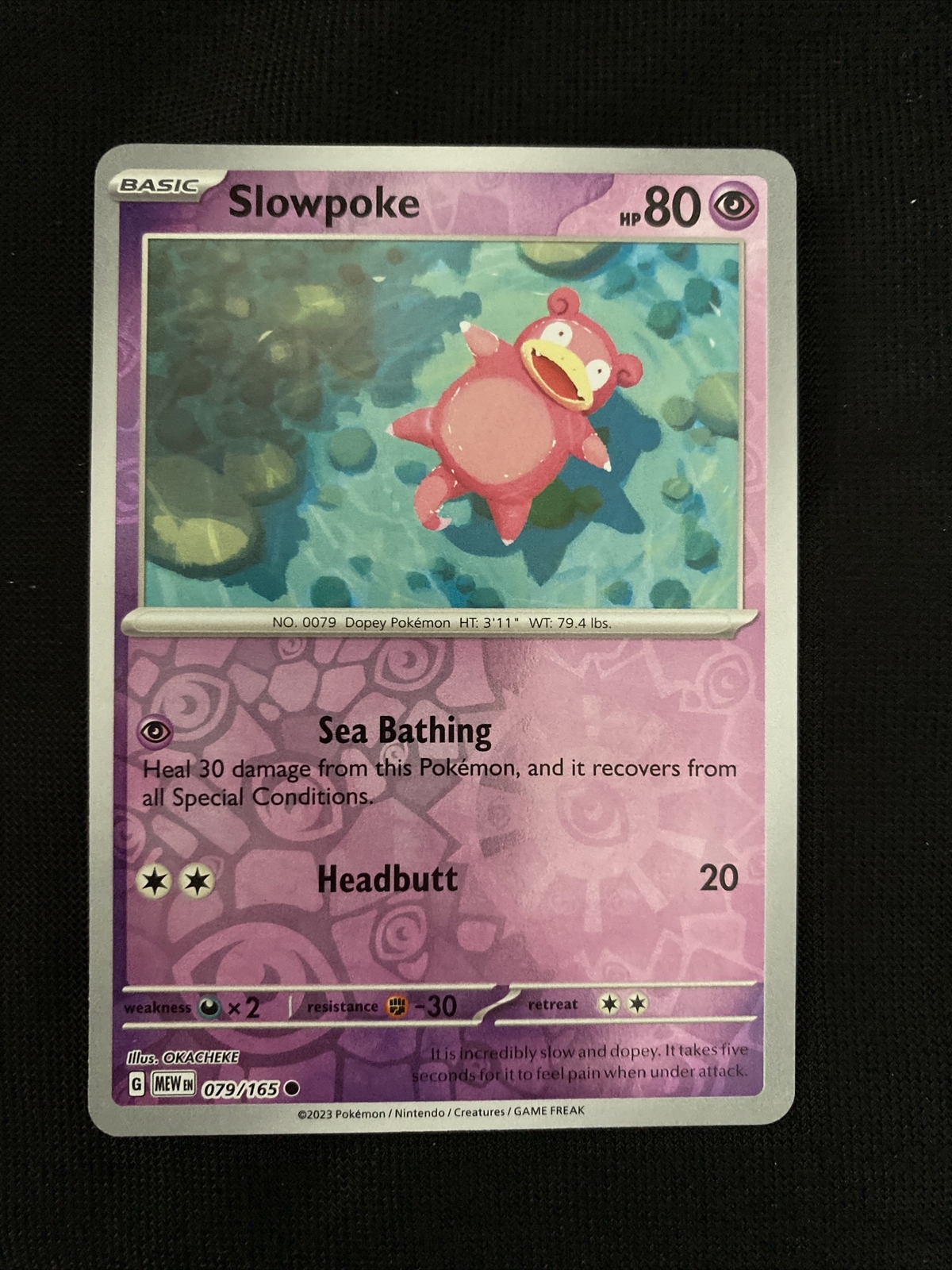 Slowpoke 079/165 Reverse Holo Pokemon 151 Card