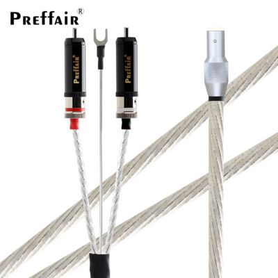 Audiophile Tonarm Cable W/ 5 Pin DIN to 2 RCA Plug for Phono Turntables Wire NEW