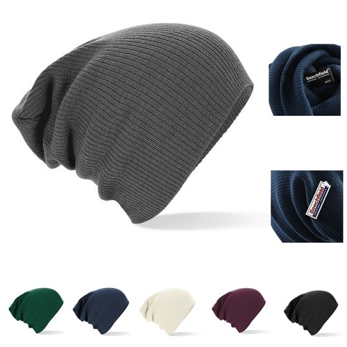 Oversized Long Slouch Hat Ribbed Knit 
