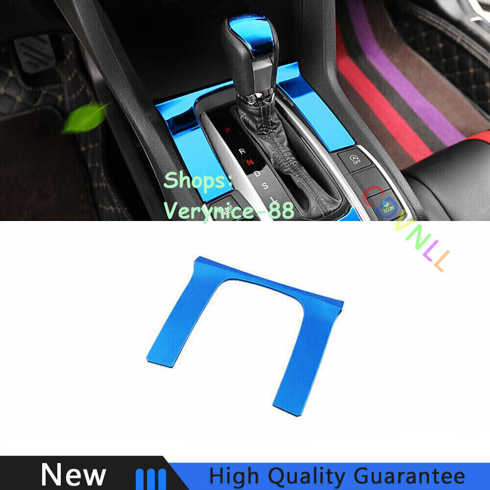 For Honda Civic 10th 16-2021 Blue Titanium Middle Console Gear Shift Cover Trim