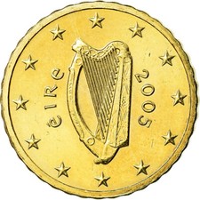 [#772670] IRELAND REPUBLIC, 10 Euro Cent, 2005, VZ, Messing, KM:35