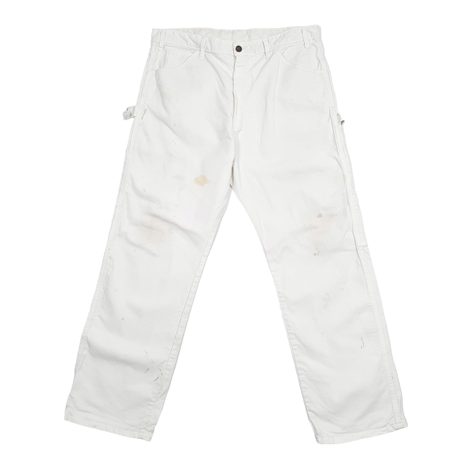 Mens DICKIES Painter White Carpenter Workwear Trousers W36 L29 image 2