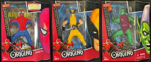 2006 Hasbro Marvel Signature Series 9" MEGO STYLE Spider Man Origins Figures MIB - 第 1/10 張圖片