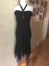 Black Sleeveless Party Evening Lace Dress Size M