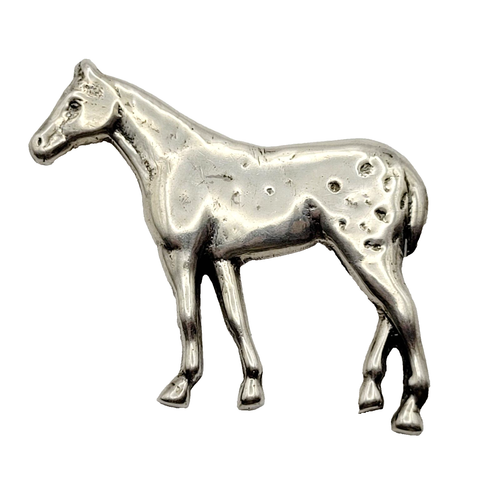 Navajo Sadie Randolf Signed Appaloosa Horse Brooch Pin Unmarked Silver 19g