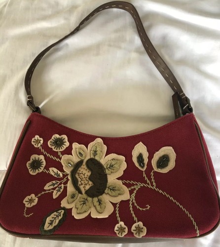women's flower applique purse