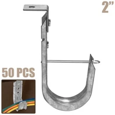 50 Pcs 2" J Hook Ceiling Mount Hanger Cat6 Cat5e Network Cable Wire Management