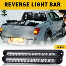2x 10" White 15LED Sealed Truck Trailer Reverse Backup Light Bar Turn Tail Strip
