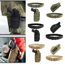 Universal Tactical Pistol Holster Gun Carrier Airsoft Handgun Pouch Nylon Belt