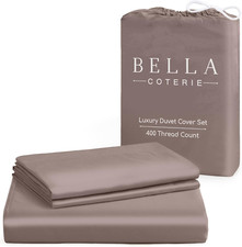 Luxury Bamboo Viscose King Duvet Cover Set - Ultra Soft  Cooling Mocha