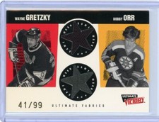 2000/01 Upper Deck Ultimate Victory Ultimate Fabrics #UF Wayne Gretzky/Bobby Orr