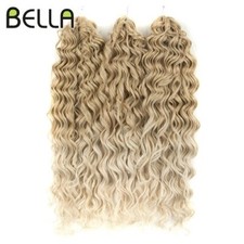Curl Hair Deep Wave Twist Hair Extensions ForWomen 20 Inch Ombre Blonde Crochet
