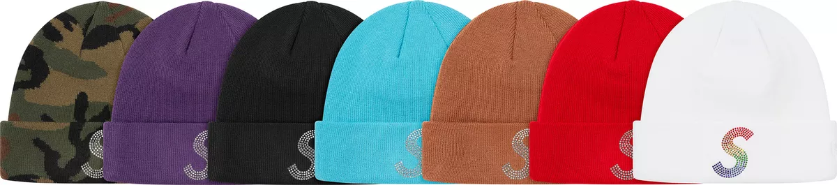 Supreme New Era Swarovski S Logo Beanie White Teal S/S 21