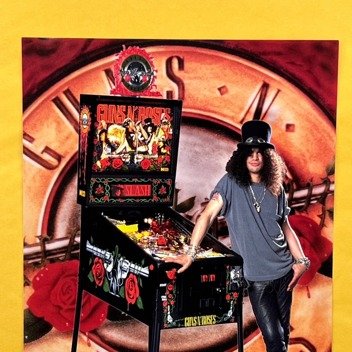Data East Guns N Roses Pinball Flyer Original 90s Promo Game Art
