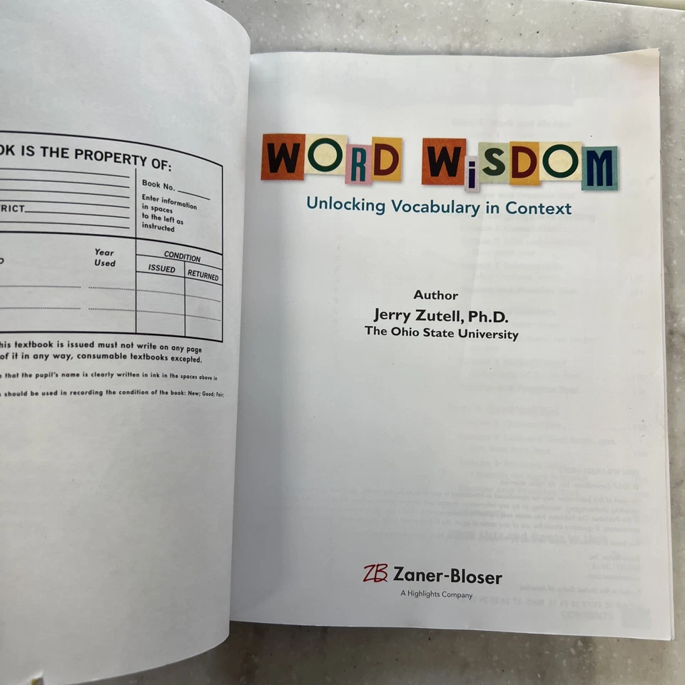 Zaner-Bloser: Word Wisdom 2017 Grade 5 Student Edition (No Writing) - Image 3 of 4