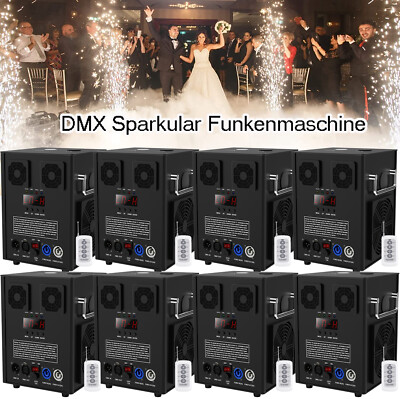 8stk 750W Cold Spark Machine DMX512 Sparkular Funkenmaschine DJ Hochzeit Show