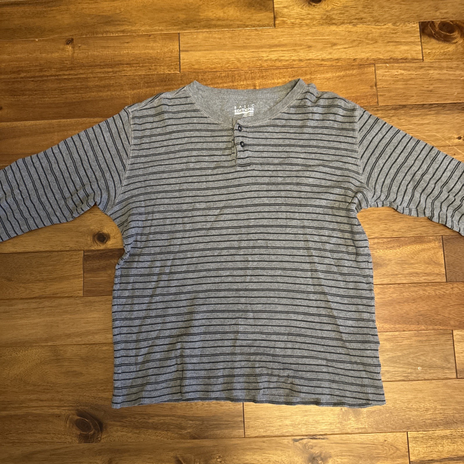 Vintage Basic Editions Long Sleeve Undershirt Gre… - image 1