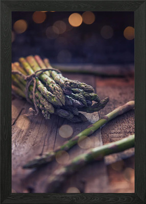 Spargel mit emotionalem Licht Ambi gerahmtes Wandbild Poster Leinwanddruck Bild