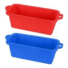 2-Pack Silicone Grease Cup Liners, Reusable Grease Catcher Liner [Red, Blue]