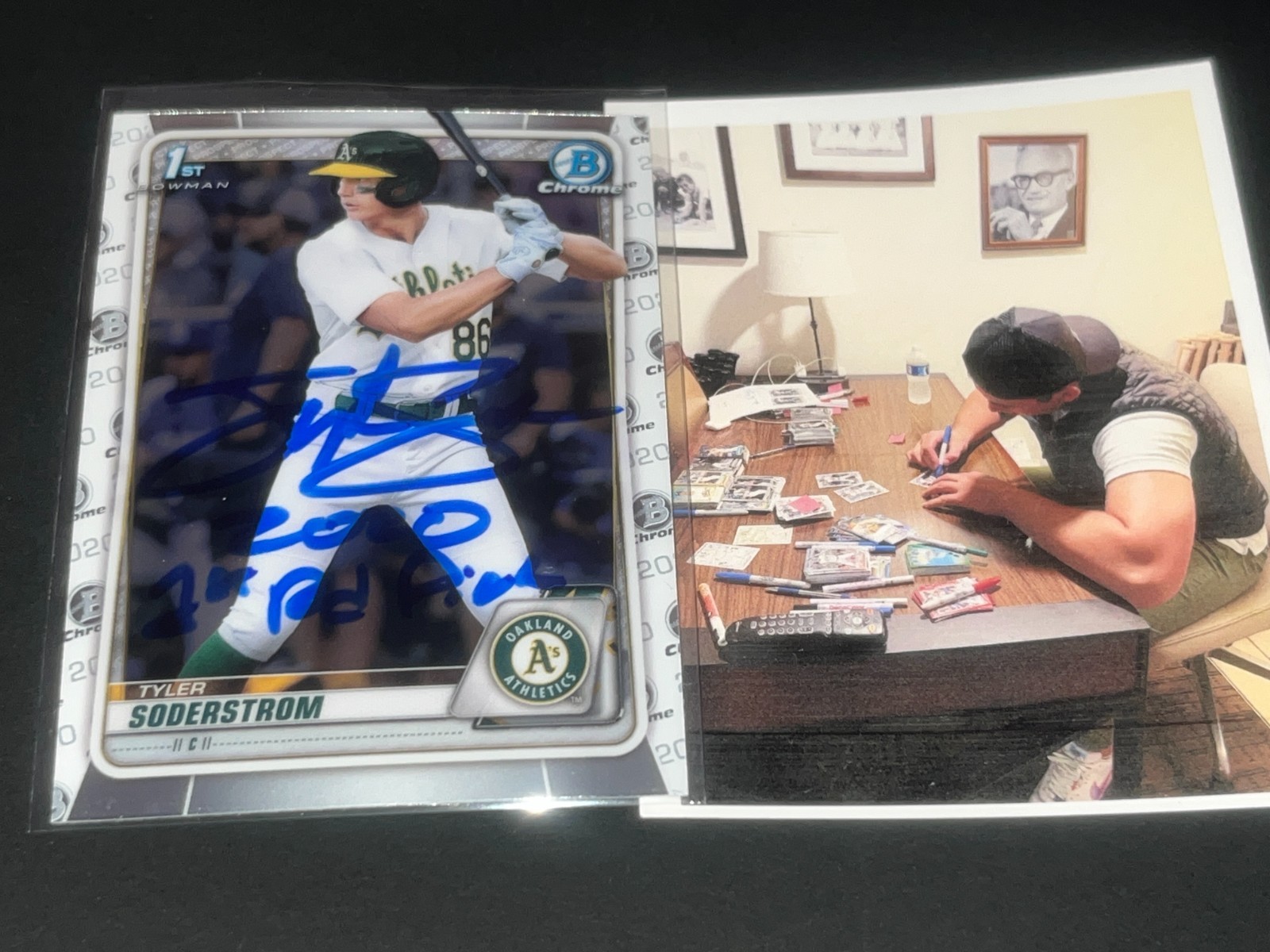 Tyler Soderstrom Oakland A's Auto Signed 2020 1st Bowman Chrome 1st Rd Pick