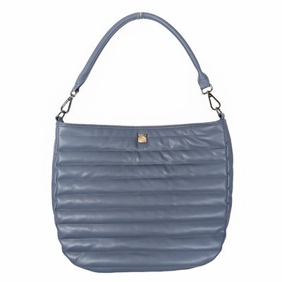  Think Royln Vegan Faux Leather Shoulder Reese Blue Quilted Crescent Hobo NWOT