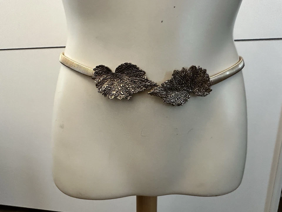 Gürtel Gold Von Mango Blätter Blüten Boho Vintage Style S Metall Taillengürtel - Bild 2 von 4